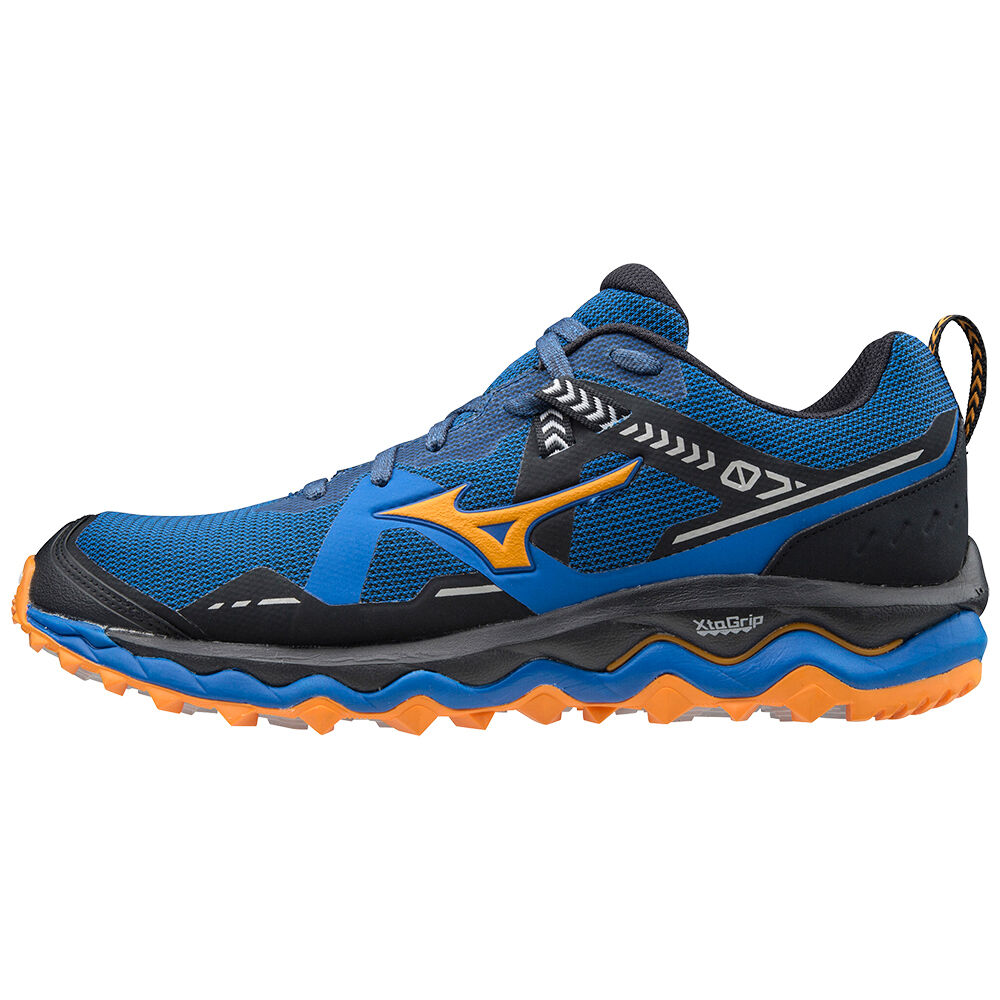 Zapatillas Trail Running Mizuno Wave Mujin 7 Para Hombre Azules/Naranjas 5863104-WE